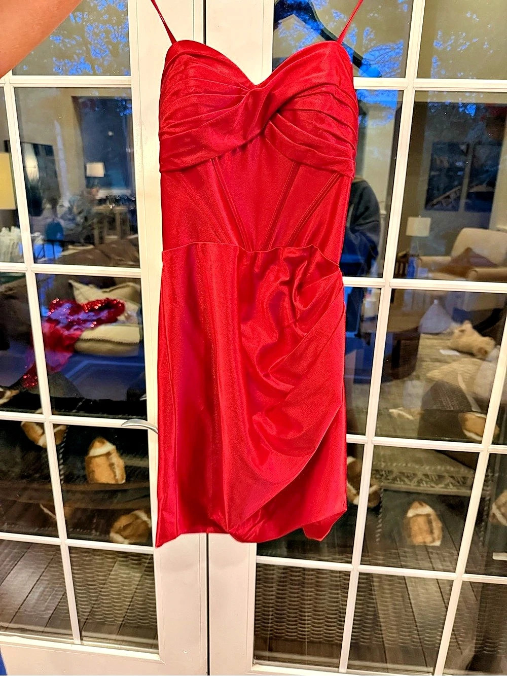 Gianni bini Satin Mini Dress in Red Size 1/2 NWT